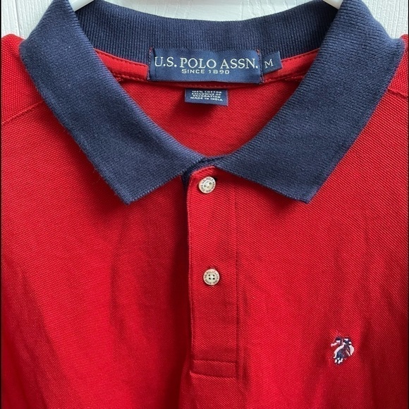 U.S. Polo Assn. Vibrant Red Polo with Navy Accents - Picture 4 of 11